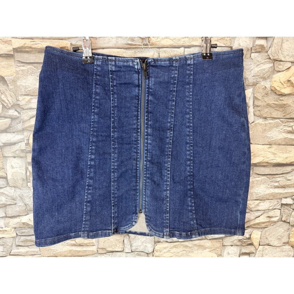 Free People We The Free Layla Denim Mini Skirt Women's Size 12 Deep Indigo
